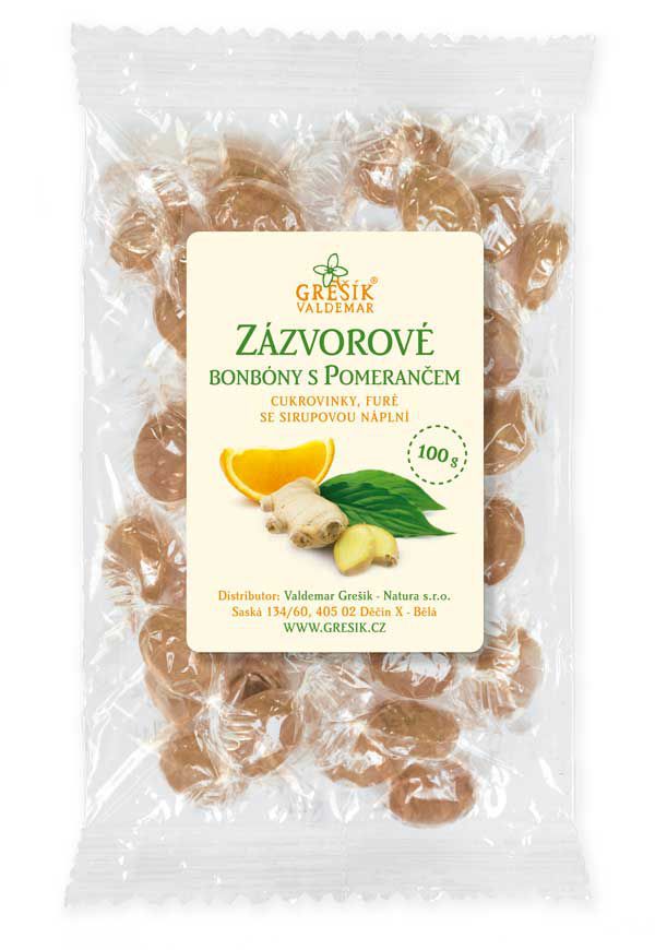 Cukríky ZÁZVOR+POMARANČ